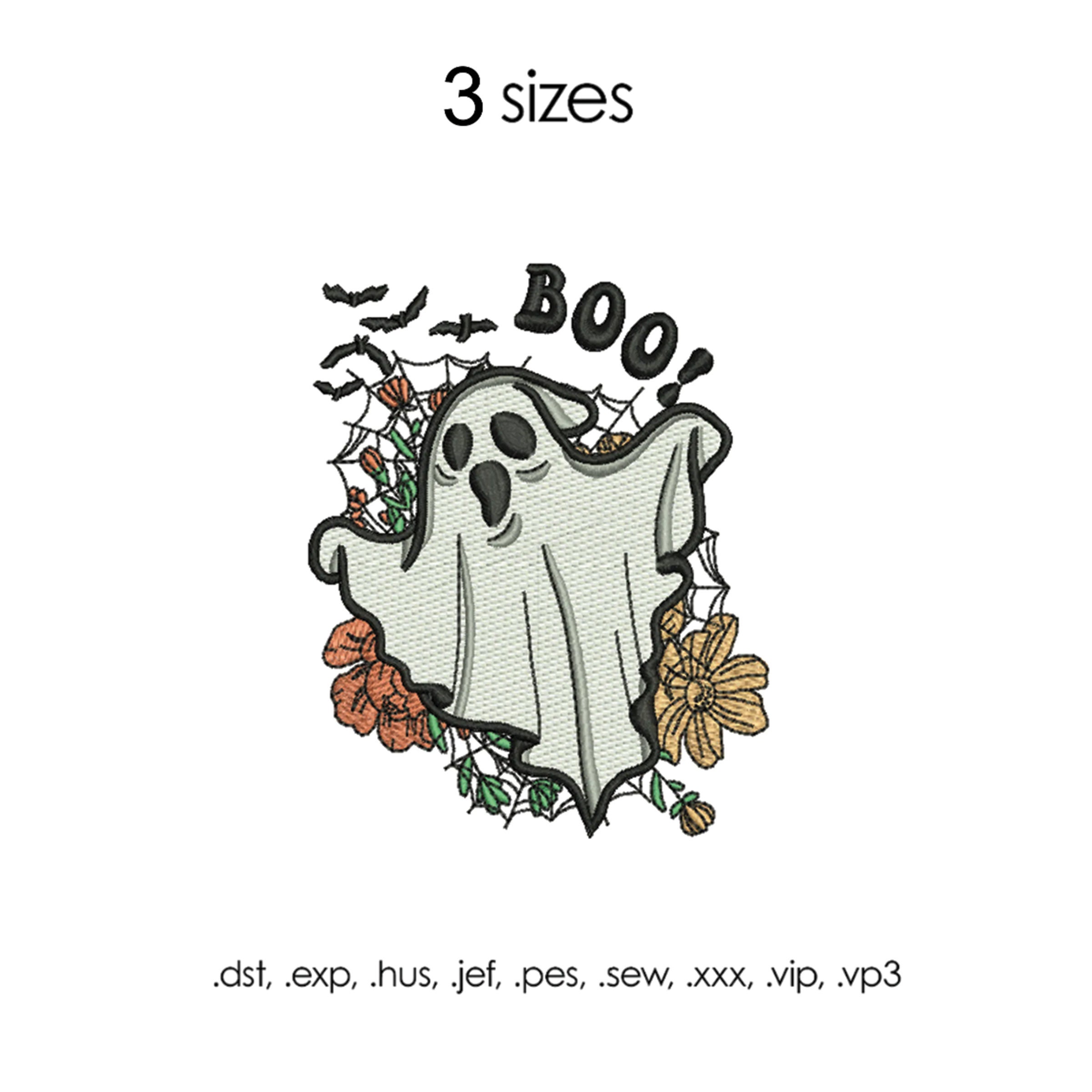 Ghost Embroidery File Machine Embroidery 3 Sizes Halloween - Etsy