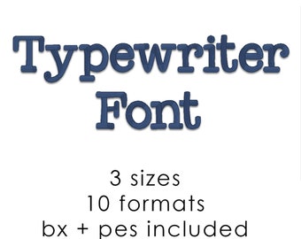 Typewriter machine embroidery font, 3 sizes bx pes font, handwritten font embroidery font