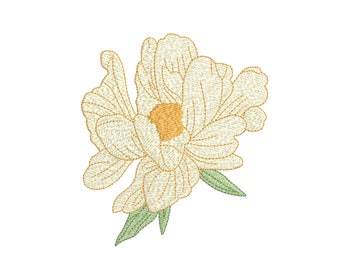 Flower Machine embroidery files, 4 sizes, flower embroidery file, floral embroidery file, Botanical pes embroidery file flower pes
