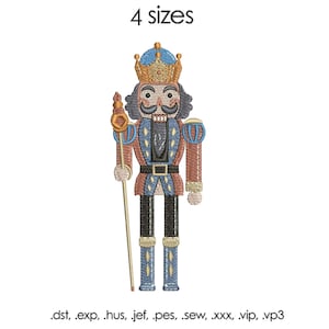 Nutcracker embroidery design, Christmas embroidery pes embroidery design, 4 sizes, digital download Nutcracker pes