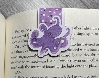 Octopus Magnetic Bookmark - Purple Octopus - Whimsical Magnetic Bookmark - Bookish Merch - Gift - Stocking Stuffer - Booklover