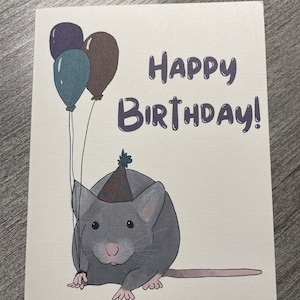 Leuke gelukkige verjaardagskaart muis met ambachtelijke envelop, A2-formaat 4,25 x 5,5 inch - kinderverjaardag, voor hem, voor haar