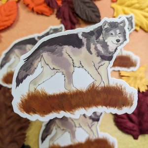 Autumn Wolf Fridge Magnet - Flexible Vinyl magnet - Wolf Magnet - Original Art - Wildlife - Wolf Lover Gift - Woodland and Forest Animal
