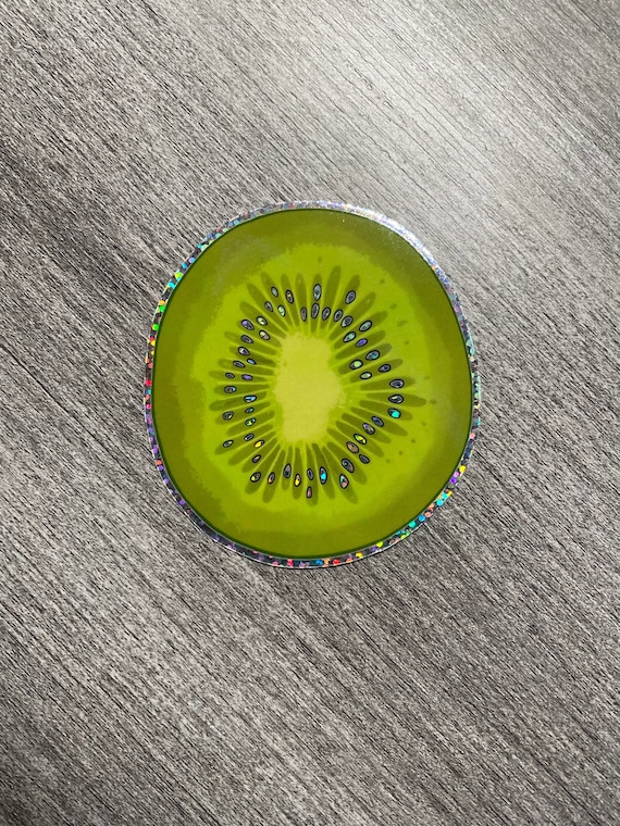 Kiwi Sugar Glitter Sticker - Premium Vinyl and Polyester blend Sticker - Summer Fruit  Sticker - Laptop Decal - water bottle sticker