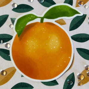 Orchard Orange Matte Sticker - Water Resistant Vinyl sticker - Citrus Fruit Sticker - Orange Lover - Gift for Her - Orchard Fruit Collection