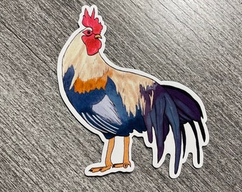Colorful Rooster Fridge Magnet - Flexible Vinyl magnet - Chicken Magnet - Original Art - Homesteader - Chicken Lover Gift - barnyard