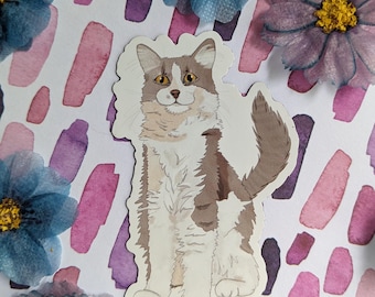 Arya the Cat Fridge Magnet - Cat Art - Flexible vinyl animal magnet - gift for Cat lovers - Kitty Magnet - original cat art - Kitten