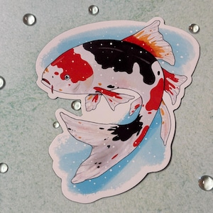 Colorful Koi Fridge Magnet - Flexible Vinyl magnet - Koi Fish Magnet - Original Art -  Fish Lover Gift - Koi Gift - Dorm Fridge magnet