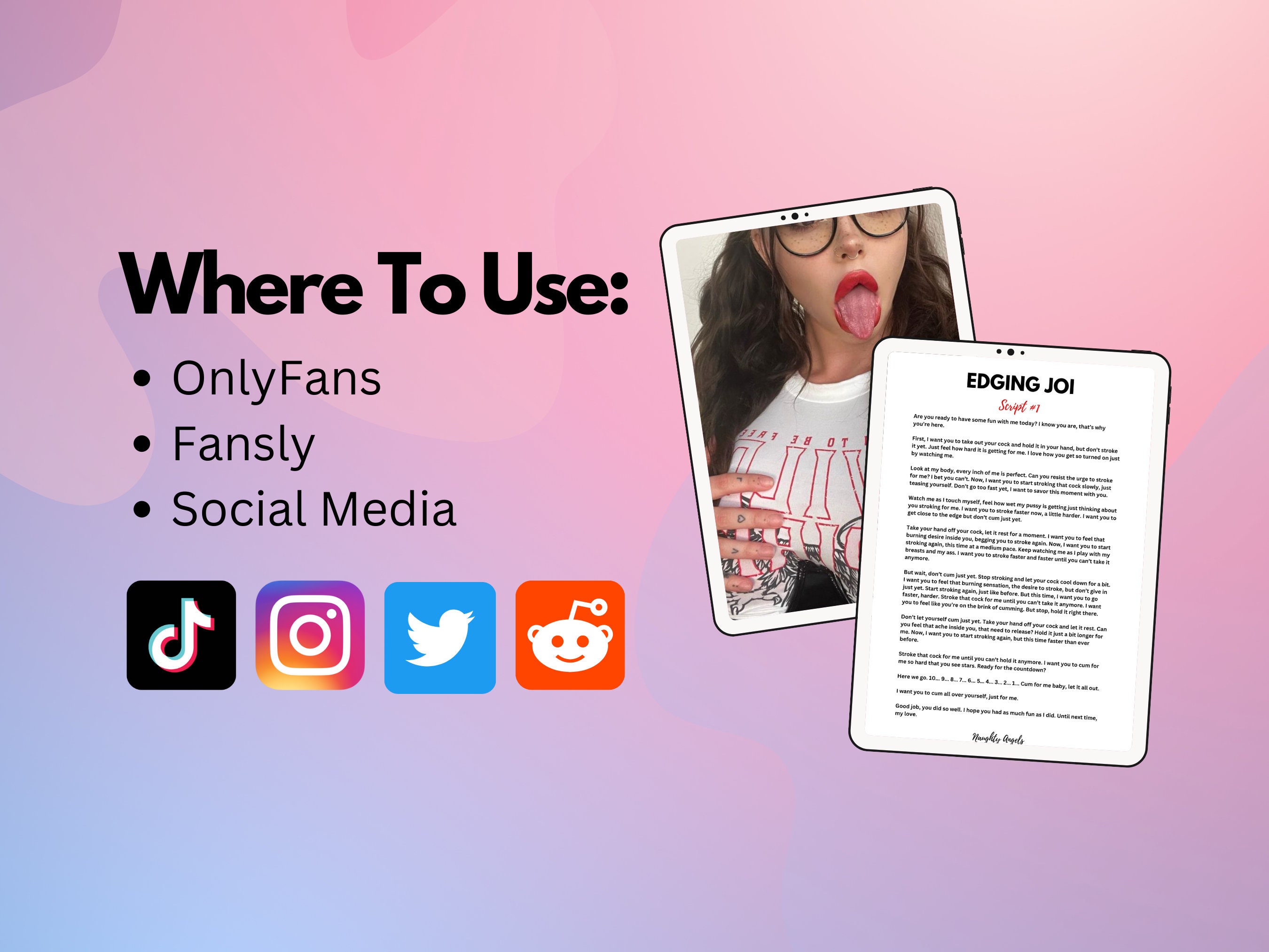 JOI Scripts Edging | Onlyfans JOI Scripts | Adult Content | Fansly