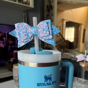 Stitch Straw Pencil Toppers Made for Stanley Starbucks Tumbler Cups  Silicone Dust Charms Plug Lids With FREE Metal Reusable Straws & Brushes 