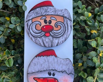 Christmas Set of 2 Neoprene Car Coaster, Christmas Car Coaster For Cup Holder, Cute Car Accessories, unique gift idea, Stocking Stuffers