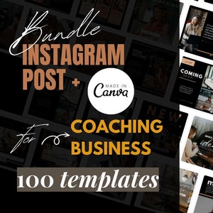 BLACK GRANDEUR LUXURY Canva Templates Coaching Instagram 100 posts