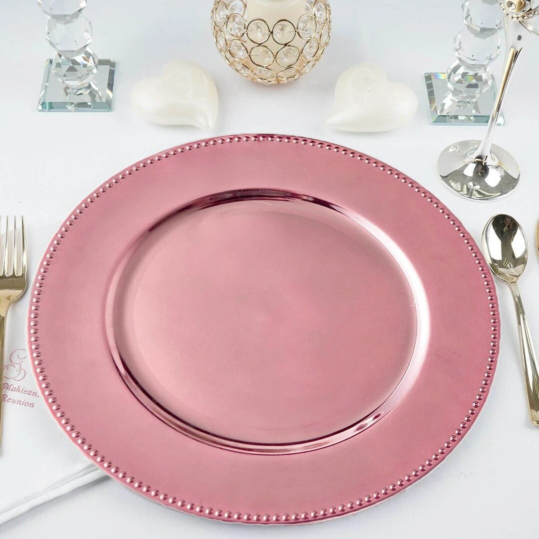 Set of 6 12'' Rose Gold Charger Plates Acrylic Etsy