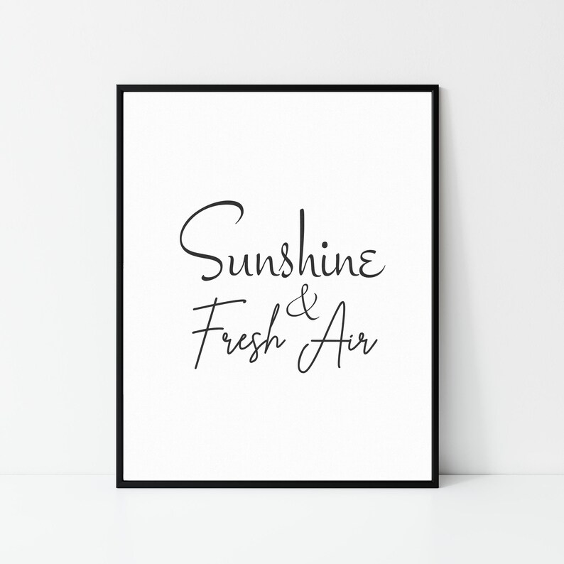 Sunshine & Fresh Air Word Art Print Printable Oversized Etsy