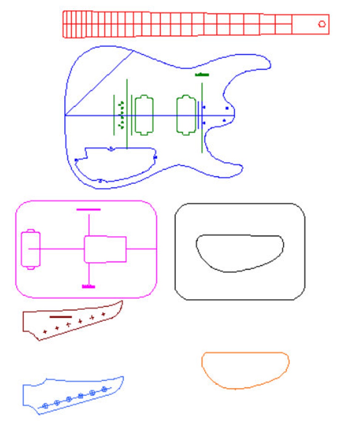 Super Strat Template Etsy Super Strat Template Etsy