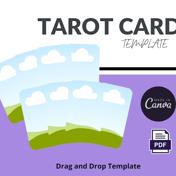 Modèle de carte de tarot Canva modifiable par glisser-déposer, modèle de tarot, entreprise de tarot, cartes de tarot vierges pour bricolage modèle de carte Oracle, divination