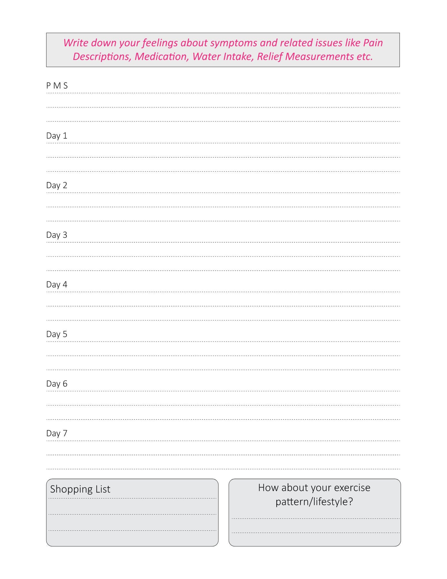 Period Tracker for Girls, Printable Monthly Period Tracker Menstruation ...