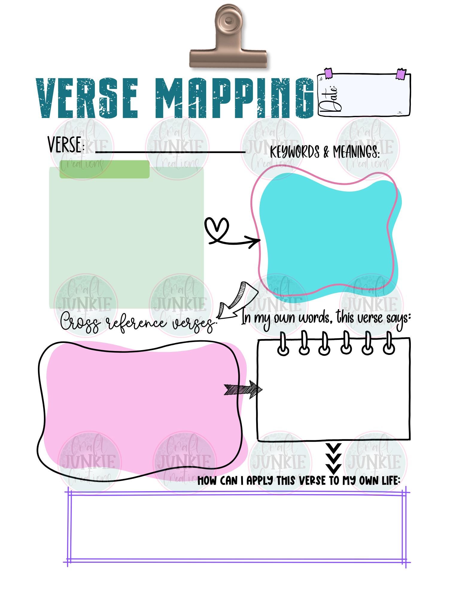 Simple Bible Verse Mapping Printable - Etsy