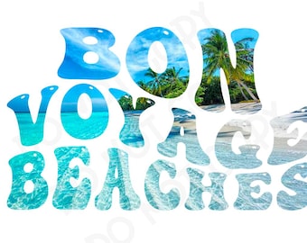 Bon Voyage-stranden, golvend, png