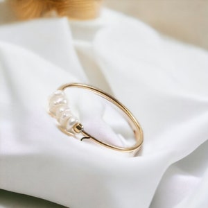 Freshwater Pearl Fidget Ring, Gold Fidget Ring, Fidget Pearl Ring, Pearl ring, Gold Pearl Ring, Fidget Ring, Anxiety Ring, Anti Stress Ring