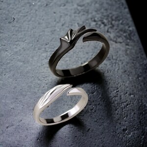 Dragon Rings, Matching Dragon Rings, Couple Rings, Silver Dragon Ring, Black Dragon Ring, Dragon Couple Rings