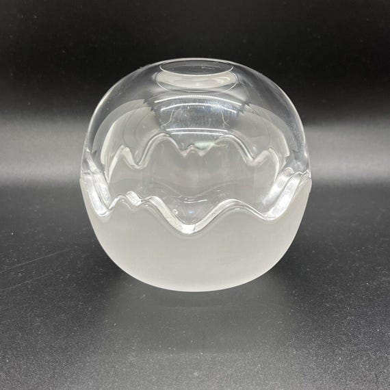 HOLME GAARD 1825 ガラスキャニスター Vtg Holmegaard 1825 Glass Ball Trinket Dish Denmark Clear Frosted