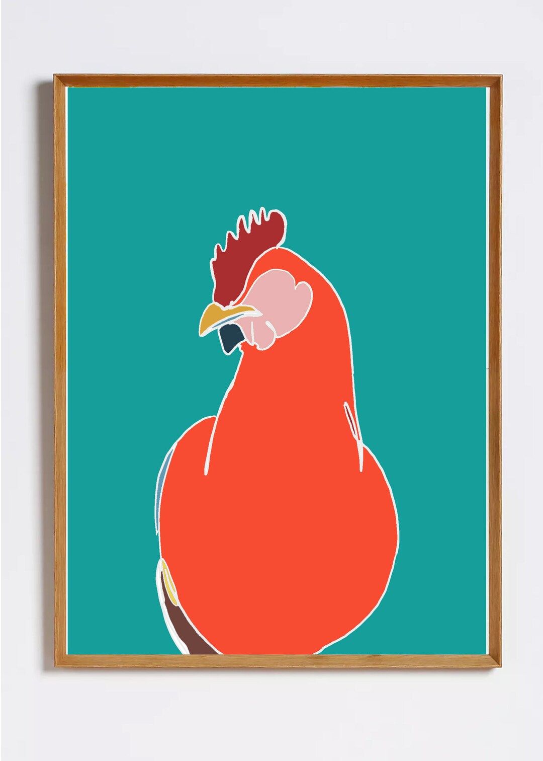 Chicken Line Drawing Rooster Line Art Instant Download Etsy