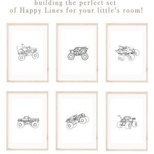 Monster Truck Décor| Toro | Minimalist Line Art | Kids Room Art | Monster Jam Prints | Boy Room Wall Art | Kids Gallery Wall| PRINTABLES image 2