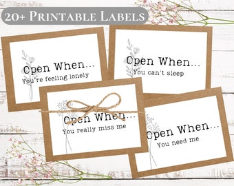 Long Distance relationship envelopes, Open when envelopes letters, Deployment gift, LDR gift, Boyfriend Girlfriend Husband Gift, Printable