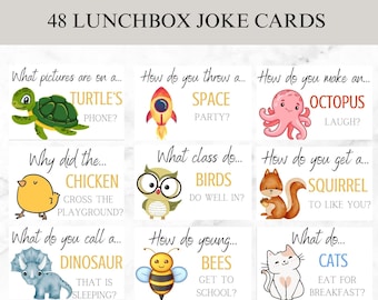 Lunchbox Jokes Printable, Lunch Box Notes, Jokes for kids, Lunchbox Note Cards, School Jokes, Kids Riddles, Printable Lunch Box Notes