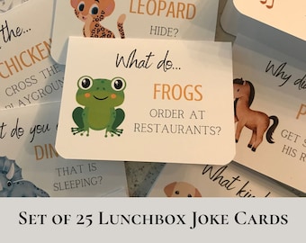 Lunchbox Jokes Notecards Set of 25, Lunch Box Notes, Jokes for kids, Lunchbox Note Cards, School Jokes, Kids Riddles, Lunch Box Notes
