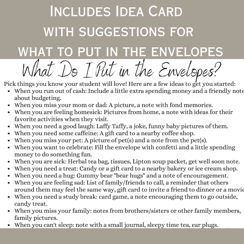 Open when envelopes for college students open when letters etsy