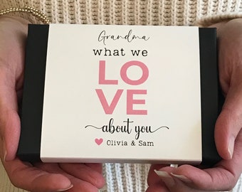 What I Love About You Box Set, Personalized Gift for Grandma, Nana, Mom, Mother's Day Gift, Fill in the Blank Notecards, Meaningful gift