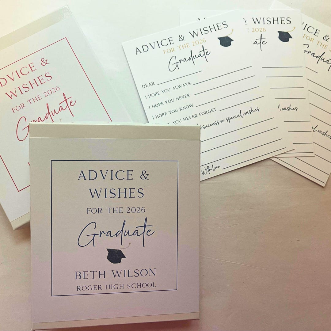 Graduation Message Book Graduation Advice & Wishes Cards With Personalized Keepsake Box ...