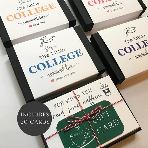 College Gift Card Box – Personalized Little College Survival Box, Money & Gift Card Holder, High School Graduation, College Student Gift