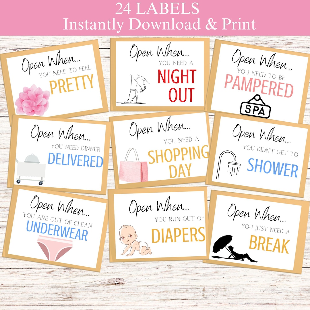 Open When Labels for New Mom, New Mom Care Package, Open When Letters Envelopes Cards, Baby Shower Gift, New Mom Gift, Printable - Etsy open-when-labels-for-new-mom-new-mom-care-package-open-when-letters-envelopes-cards-baby-shower-gift-new-mom-gift-printable-etsy