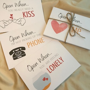 Long Distance Relationship Envelopes, Open when envelopes for boyfriend husband girlfriend wife or friend
