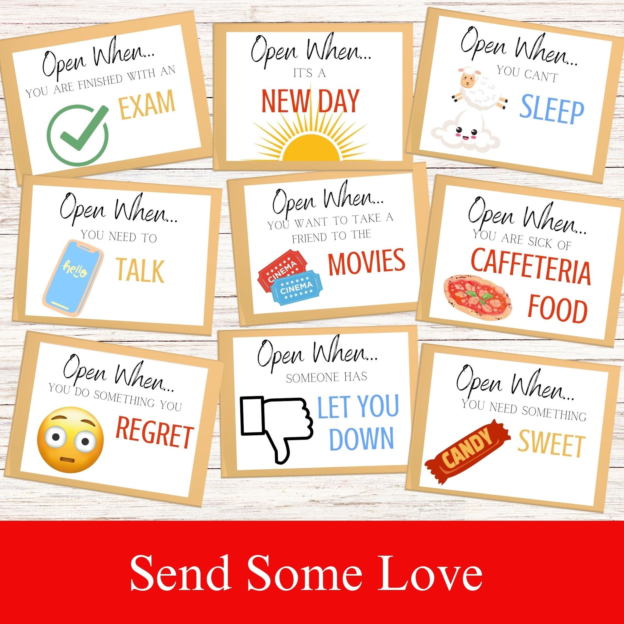 Student Envelopes Open When Envelopes for College Students, Open When Letters, College ...