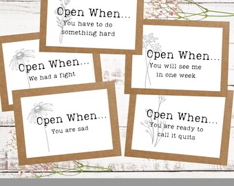 20 Open When Umschläge – Brief-Set Für Fernbeziehungen, Geschenk Für Freundin, Freund & Studenten