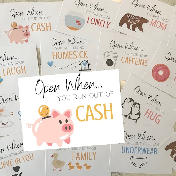 Open When Envelopes for College Students, Open When Letters College, College Care Package, Open When Cards, Open When College