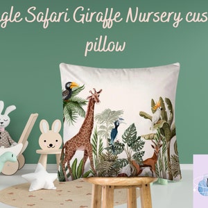 Jungle safari giraffe nursery toddler baby room cushion pillow