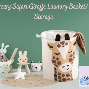 Giraffe Safari Jungle Nursery Laundry basket/ Toy Storage kids