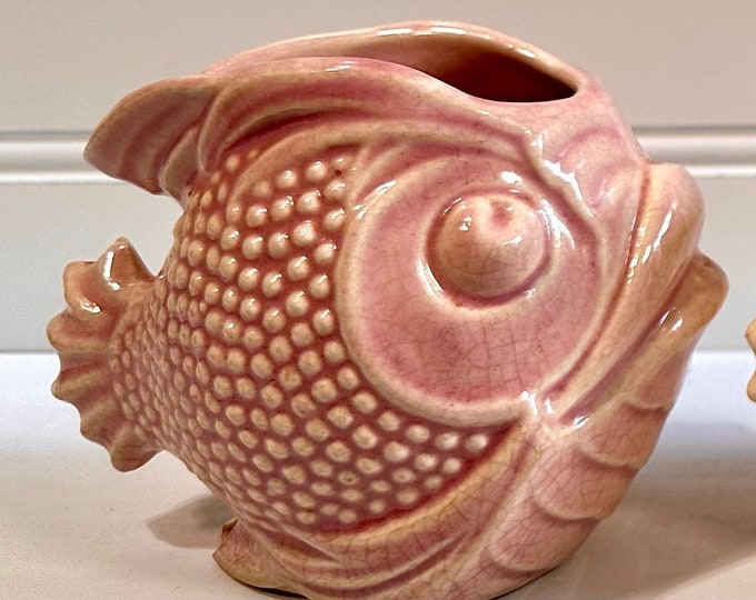 RARE Nelson Mccoy Pottery Fish Planter Pink Etsy