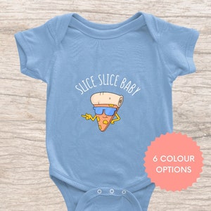 Rebanada Rebanada Bebé Onsie / Hielo Azul Azul Recién Nacido Body / Regalo de ducha para amante de la pizza / Mono divertido para mamá