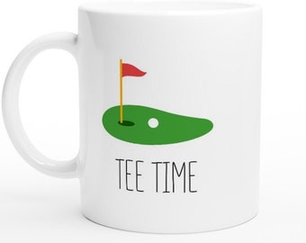 Tee Time Mug for Golfer, Tea Lover Cup for Coworker, Retirement Present for Boss, Farewell Gift for Coworker, Anniversary Gift for Him