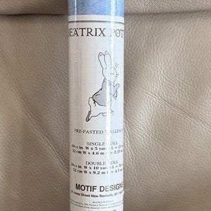 Beatrix Potter Peter Rabbit Himmelsblå Förklistrad Tapet Vintage NOS Förseglad