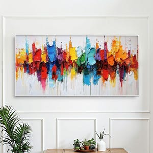 Large Original Textured Oil Painting on Canvas,Vibrant Abstract Colorful Painting, Custom Painting, Luxury Wall Art,Modern Living Room Decor