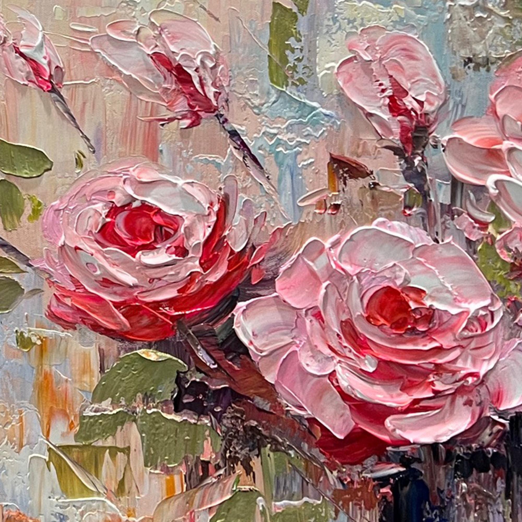 Abstract Rose Flower Oil Painting on Canvas, Large Wall Art, Original ...