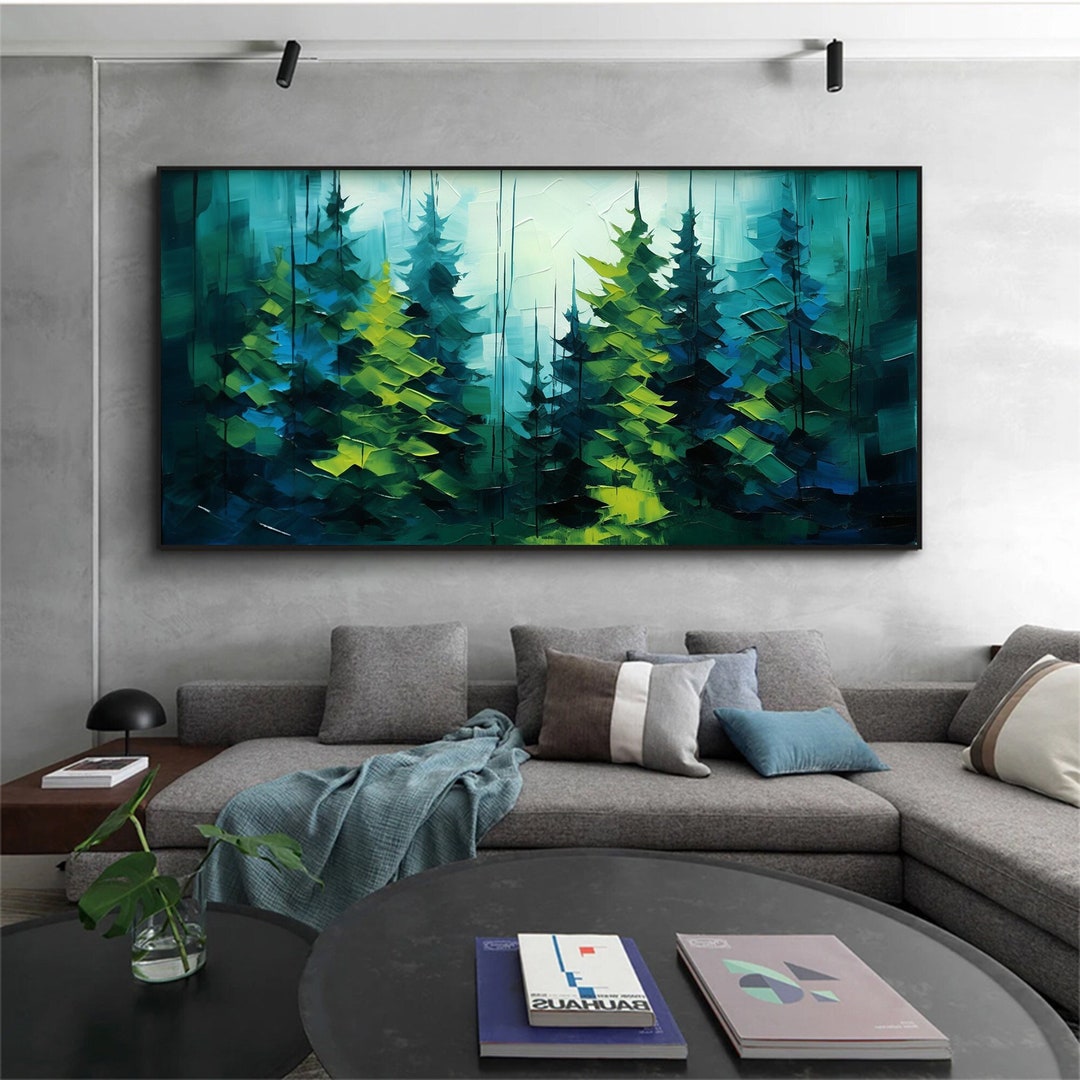 Abstract Forest Oil Painting on Canvas, Large Wall Art, Custom Painting ...