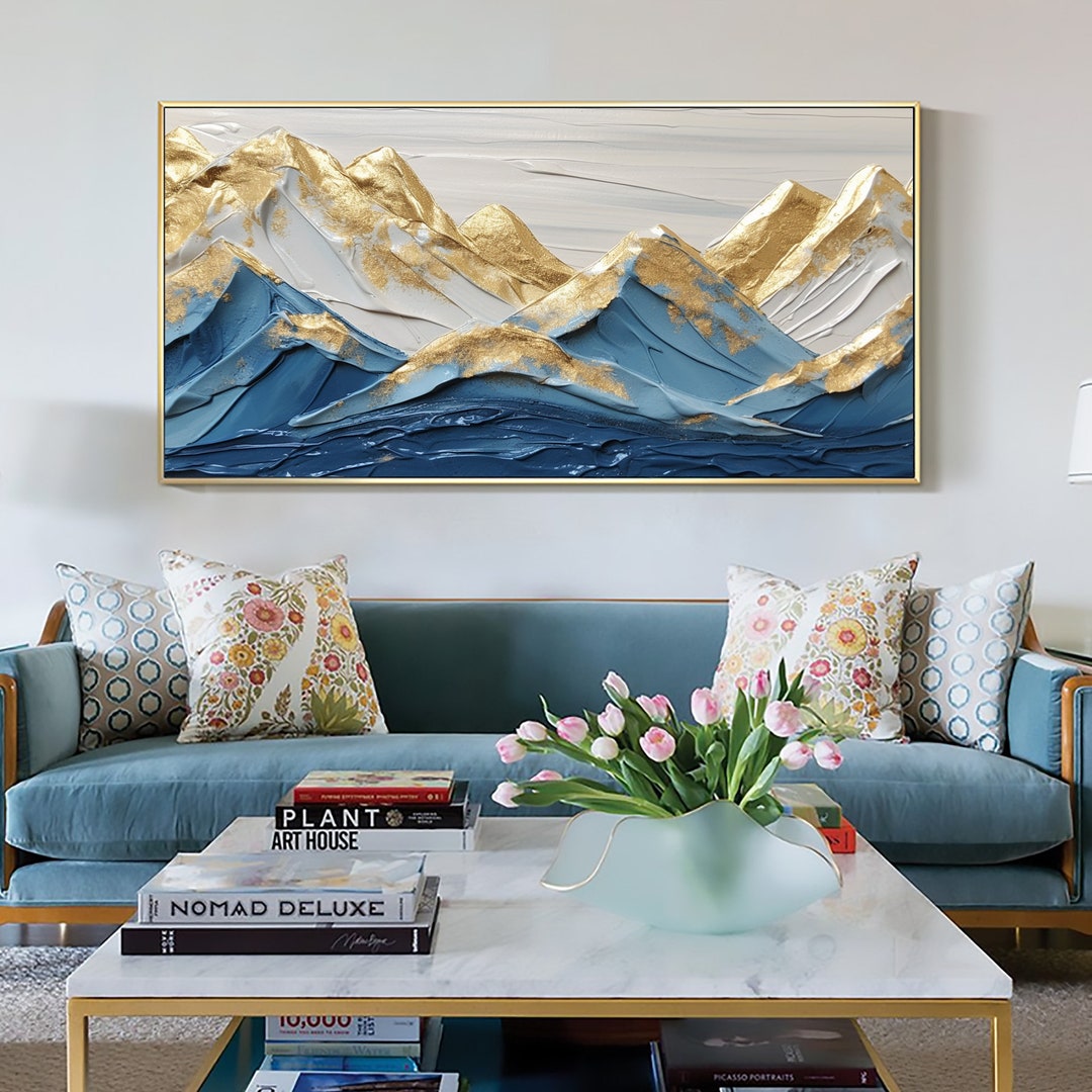 Large Original Mountains Oil Painting on Canvas, Canvas Wall Art ...